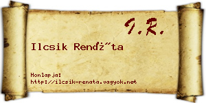 Ilcsik Renáta névjegykártya