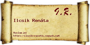 Ilcsik Renáta névjegykártya